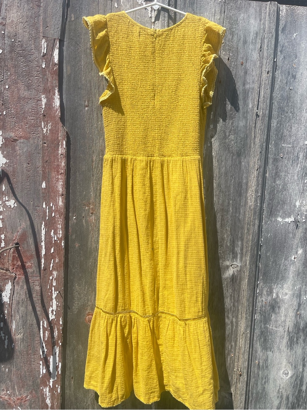 Lost + Wander Women’s Mustard Yellow Ruffle Sleeve Maxi Dress size L - Picture 2 of 3